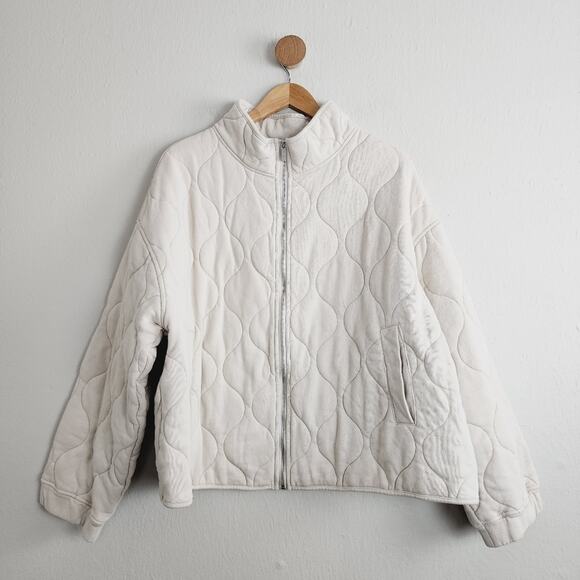 Sanctuary The Weekend Quilted Padded Knit Jacket Cream Beige Plus Size 2X NWOT - Picture 6 of 15